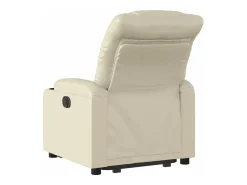 Poltrona|vidaxl Poltrona reclinável elevatória elétrica couro artificial Creme