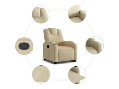 Poltrona*vidaxl Poltrona reclinável elevatória tecido cor Creme