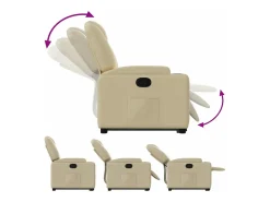 Poltrona*vidaxl Poltrona reclinável elevatória tecido cor Creme