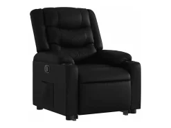 Poltrona|vidaxl Poltrona reclinável elevatória couro artificial Preto
