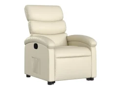 Poltrona| Poltrona reclinável elevatória couro artificial cor PT879286 Creme