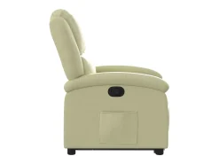 Poltrona*vidaxl Poltrona reclinável elevatória couro genuíno cor Creme