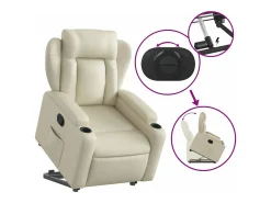Poltrona* Poltrona reclinável elevatória couro artificial cor PT638432 Creme