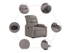 Poltrona*vidaxl Poltrona reclinável elevatória tecido cinzento-acastanhado Taupe