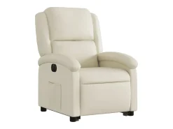 Online vidaxl Poltrona reclinável elevatória elétrica couro artificial Creme