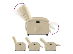 Outlet vidaxl Poltrona reclinável elevatória tecido cor Creme