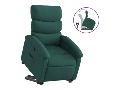 Poltrona|vidaxl Poltrona reclinável elevatória tecido -escuro Verde