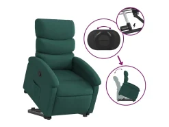 Poltrona|vidaxl Poltrona reclinável elevatória tecido -escuro Verde