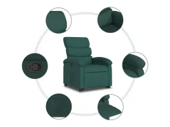 Poltrona|vidaxl Poltrona reclinável elevatória tecido -escuro Verde
