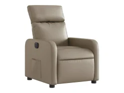 vidaxl Poltrona reclinável elétrica couro artificial cor cappuccino^ Poltrona