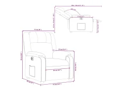 Poltrona|vidaxl Poltrona reclinável elétrica couro artificial Cinzento