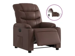 Poltrona* Poltrona reclinável elétrica couro artificial PT729609 Castanho