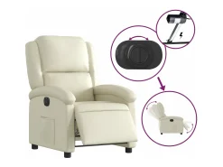Poltrona reclinável elétrica couro artificial cor PT283330^ Poltrona