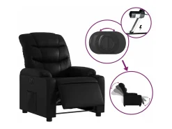Poltrona| Poltrona reclinável elétrica couro artificial PT421720 Preto