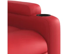 vidaxl Poltrona reclinável elétrica couro artificial Vermelho