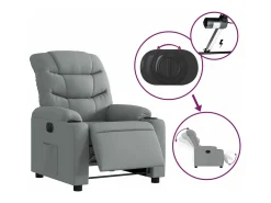 Poltrona|vidaxl Poltrona reclinável elétrica tecido -claro Cinzento