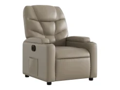 Poltrona* Poltrona reclinável elétrica couro artificial cor cappuccino PT457865 Castanho
