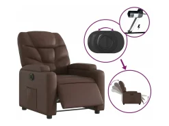 Poltrona*vidaxl Poltrona reclinável elétrica couro artificial Castanho