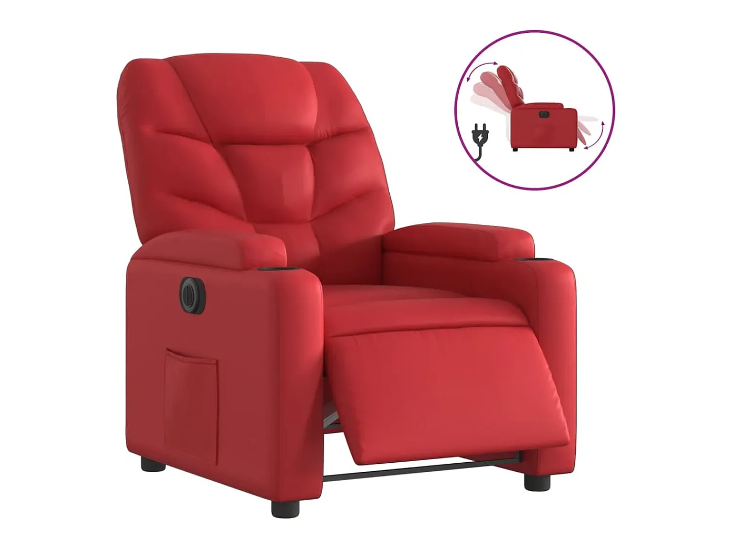 Poltrona* Poltrona reclinável elétrica couro artificial PT283055 Vermelho