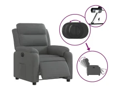 Poltrona|vidaxl Poltrona reclinável elétrica tecido cinzento-escuro Cinza antracite
