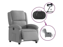 Poltrona| Poltrona reclinável elétrica tecido cinzento-claro PT646790 Cinzento claro