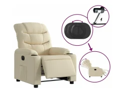 Poltrona*vidaxl Poltrona reclinável elétrica tecido cor Creme