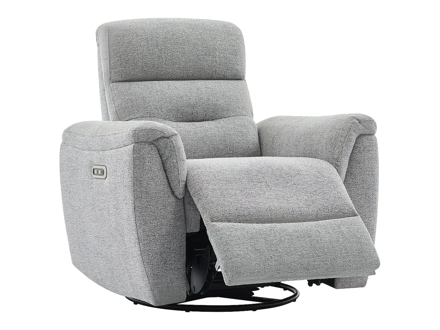 Poltrona|Vente-unique Poltrona reclinável elétrica em tecido texturizado cinza BREVIO Cinzento