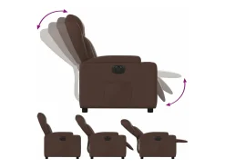 Poltrona*vidaxl Poltrona reclinável elétrica couro artificial Castanho