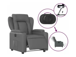 Poltrona| Poltrona reclinável elétrica couro artificial PT484361 Cinzento