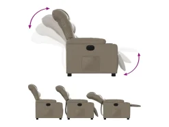 Poltrona|vidaxl Poltrona reclinável elétrica couro artificial cor cappuccino Castanho