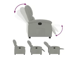 Poltrona*vidaxl Poltrona reclinável elétrica veludo -claro Cinzento