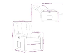 Poltrona|vidaxl Poltrona reclinável elétrica couro artificial cor cappuccino Castanho
