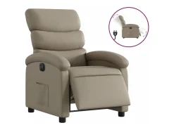 Poltrona*vidaxl Poltrona reclinável elétrica couro artificial cor cappuccino Castanho