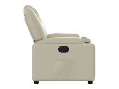 Poltrona|vidaxl Poltrona reclinável elétrica couro artificial cor Creme