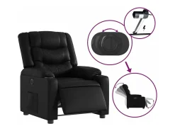 Poltrona* Poltrona reclinável elétrica couro artificial PT551068 Preto