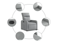 Poltrona*vidaxl Poltrona reclinável elétrica tecido -claro Cinzento