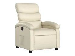 Poltrona*vidaxl Poltrona reclinável elétrica couro artificial cor Creme