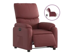 Poltrona* Poltrona reclinável elétrica couro artificial tinto PT421602 Vermelho