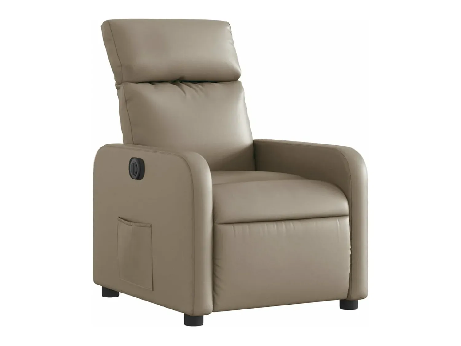 Poltrona reclinável elétrica couro artificial cor cappuccino PT887311 Castanho