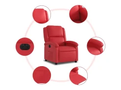 Online vidaxl Poltrona reclinável elétrica couro artificial Vermelho