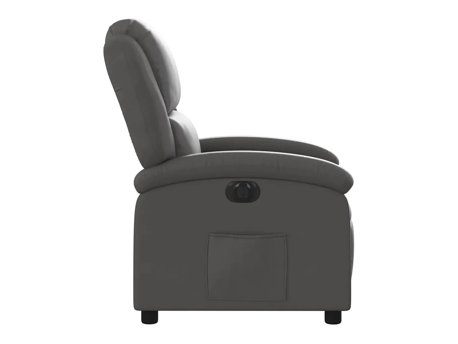 Clearance vidaxl Poltrona reclinável elétrica couro genuíno cinza Cinzento