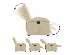 Poltrona|vidaxl Poltrona reclinável elétrica tecido cor Creme