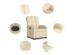 Poltrona|vidaxl Poltrona reclinável elétrica tecido cor Creme