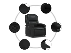 Poltrona*vidaxl Poltrona reclinável em couro sintético Preto