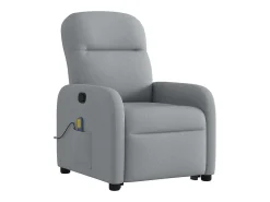 Poltrona*vidaxl Poltrona reclinável massagens tecido -claro Cinzento