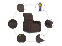 Poltrona reclinável massagens elétrica | Poltrona Confortável tecido -escuro SHL136679^ Poltrona