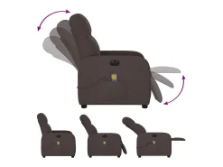 Poltrona* Poltrona reclinável massagens elétrica | Poltrona Confortável tecido -escuro SHL618660 Castanho