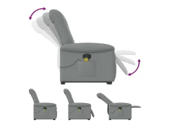 Poltrona* Poltrona reclinável massagens | Poltrona Confortável tecido -claro SHL345312 Cinzento