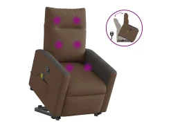 Online Poltrona reclinável massagens | Poltrona Confortável tecido SHL225877 Castanho