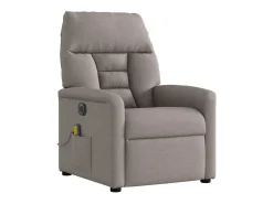 Outlet Poltrona reclinável massagens elétrica | Poltrona Confortável tecido cinza-acastanhado SHL12558 Taupe